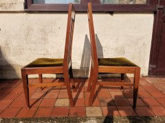 Liberty & Co., Pair of English Arts & Crafts Walnut Chairs with Stylized M Op Inlay - Thumbnail 5