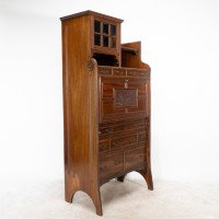 Lambs of Manchester. An Anglo-Japanese Secretaire Bookcase with Lacquered Panel - Thumbnail 3