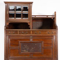 Lambs of Manchester. An Anglo-Japanese Secretaire Bookcase with Lacquered Panel - Thumbnail 6