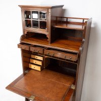 Lambs of Manchester. An Anglo-Japanese Secretaire Bookcase with Lacquered Panel - Thumbnail 12