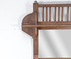 Liberty & Co., An Arts & Crafts Oak Hanging Paper Rack with Central Mirror - Thumbnail 7