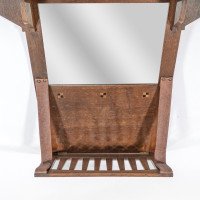 Liberty & Co., An Arts & Crafts Oak Hanging Paper Rack with Central Mirror - Thumbnail 10
