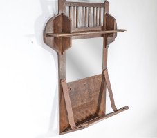 Liberty & Co., An Arts & Crafts Oak Hanging Paper Rack with Central Mirror - Thumbnail 3
