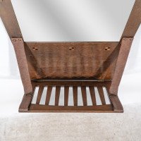 Liberty & Co., An Arts & Crafts Oak Hanging Paper Rack with Central Mirror - Thumbnail 11