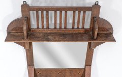 Liberty & Co., An Arts & Crafts Oak Hanging Paper Rack with Central Mirror - Thumbnail 5