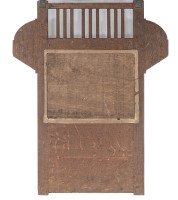 Liberty & Co., An Arts & Crafts Oak Hanging Paper Rack with Central Mirror - Thumbnail 12
