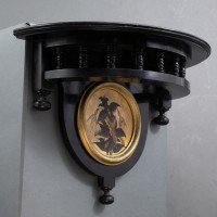 Maple & Co., Set of 3 Aesthetic Movement Ebonized Wall Shelves with Hand Painted Scenes - Thumbnail 2