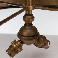 An Arts & Craft Ceiling Light with Stylized Petals & a Circular Brass Ring - Thumbnail 12