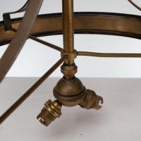 An Arts & Craft Ceiling Light with Stylized Petals & a Circular Brass Ring - Thumbnail 11