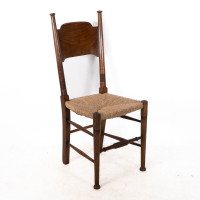William Birch. Liberty & Co., Retailer. A Classic Arts & Crafts Rush Seat Oak Dining Chair