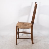 William Birch. Liberty & Co., Retailer. A Classic Arts & Crafts Rush Seat Oak Dining Chair - Thumbnail 4