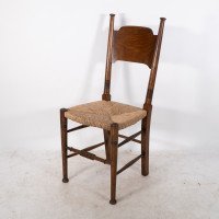 William Birch. Liberty & Co., Retailer. A Classic Arts & Crafts Rush Seat Oak Dining Chair - Thumbnail 3