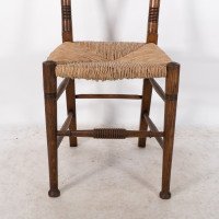 William Birch. Liberty & Co., Retailer. A Classic Arts & Crafts Rush Seat Oak Dining Chair - Thumbnail 7