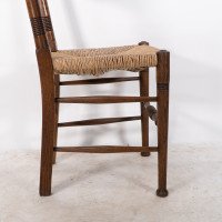 William Birch. Liberty & Co., Retailer. A Classic Arts & Crafts Rush Seat Oak Dining Chair - Thumbnail 11