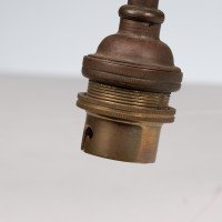An Arts & Crafts Three Branch Brass Ceiling Light with Stylized Leaf Detail - Thumbnail 13