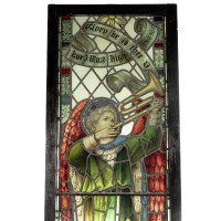 Pre-Raphaelite Stained Glass of Archangel Gabriel Blowing a Trumpet c.1880 - Thumbnail 4