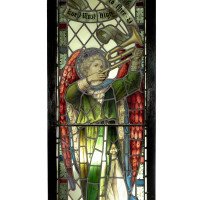 Pre-Raphaelite Stained Glass of Archangel Gabriel Blowing a Trumpet c.1880 - Thumbnail 5