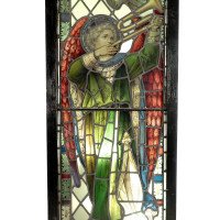 Pre-Raphaelite Stained Glass of Archangel Gabriel Blowing a Trumpet c.1880 - Thumbnail 11