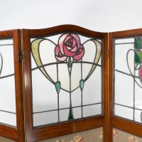 Liberty & Co., A Glasgow-Style Arts & Crafts Walnut Three Fold Screen/Room Divider - Thumbnail 5