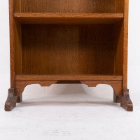 Liberty & Co., attributed. An Arts & Crafts Oak Bookcase with Stylized Heart Cut-outs - Thumbnail 11