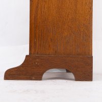 Liberty & Co., attributed. An Arts & Crafts Oak Bookcase with Stylized Heart Cut-outs - Thumbnail 12