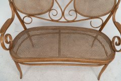 Thonet – Vienna Secession beech bentwood settee with caned seat and back - Thumbnail 9