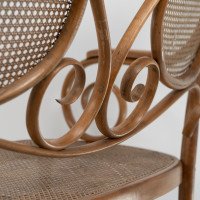 Thonet – Vienna Secession beech bentwood settee with caned seat and back - Thumbnail 15