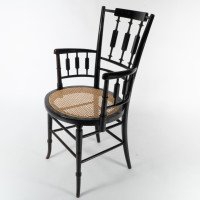 Rhoda and Agnes Garrett., An Aesthetic Movement Cane Seated Armchair - Thumbnail 3