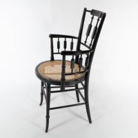 Rhoda and Agnes Garrett., An Aesthetic Movement Cane Seated Armchair - Thumbnail 4