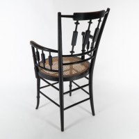 Rhoda and Agnes Garrett., An Aesthetic Movement Cane Seated Armchair - Thumbnail 16
