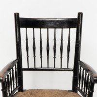 Liberty & Co., attributed. Style of Morris & Co., An Aesthetic Movement Rush Seat Armchair - Thumbnail 6