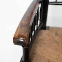 Liberty & Co., attributed. Style of Morris & Co., An Aesthetic Movement Rush Seat Armchair - Thumbnail 8