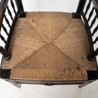 Liberty & Co., attributed. Style of Morris & Co., An Aesthetic Movement Rush Seat Armchair - Thumbnail 7