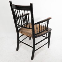 Liberty & Co., attributed. Style of Morris & Co., An Aesthetic Movement Rush Seat Armchair - Thumbnail 15