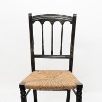 Collier & Plucknett, attributed. Godwin Style. Aesthetic Movement Ebonized Music Chair - Thumbnail 6