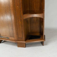 Shapland & Petter, attributed. An Arts & Crafts Oak Hall Cupboard with Flaring Cornice - Thumbnail 14