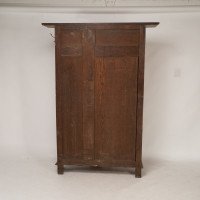 Shapland & Petter, attributed. An Arts & Crafts Oak Hall Cupboard with Flaring Cornice - Thumbnail 19