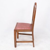 A Set of Four Arts & Crafts Dining Chairs with Nicely Carved Floral Decoration - Thumbnail 14