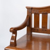 An Arts & Crafts Super Quality Teak Hall Bench in the Style of Arthur Simpson - Thumbnail 2