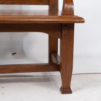 An Arts & Crafts Super Quality Teak Hall Bench in the Style of Arthur Simpson - Thumbnail 12
