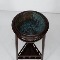 Shapland & Petter. A Rare Arts & Crafts Two-tier Mahogany Three-leg Plant Stand - Thumbnail 7