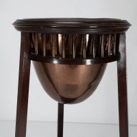 Shapland & Petter. A Rare Arts & Crafts Two-tier Mahogany Three-leg Plant Stand - Thumbnail 8