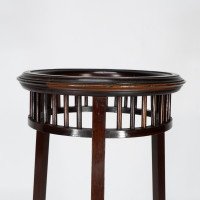 Shapland & Petter. A Rare Arts & Crafts Two-tier Mahogany Three-leg Plant Stand - Thumbnail 10