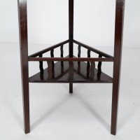 Shapland & Petter. A Rare Arts & Crafts Two-tier Mahogany Three-leg Plant Stand - Thumbnail 12