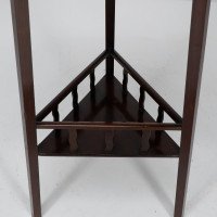Shapland & Petter. A Rare Arts & Crafts Two-tier Mahogany Three-leg Plant Stand - Thumbnail 13