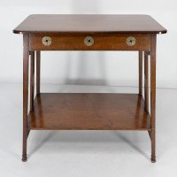 Leonard Wyburd for Liberty & Co., Rare Arts & Crafts Two-tier Mahogany Side Table - Thumbnail 2