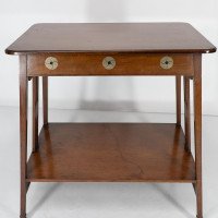 Leonard Wyburd for Liberty & Co., Rare Arts & Crafts Two-tier Mahogany Side Table - Thumbnail 8