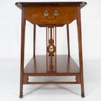 Leonard Wyburd for Liberty & Co., Rare Arts & Crafts Two-tier Mahogany Side Table - Thumbnail 14