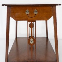 Leonard Wyburd for Liberty & Co., Rare Arts & Crafts Two-tier Mahogany Side Table - Thumbnail 15