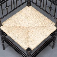 Liberty & Co. Aesthetic Movement ebonized corner armchair from the Argyll suite - Thumbnail 13